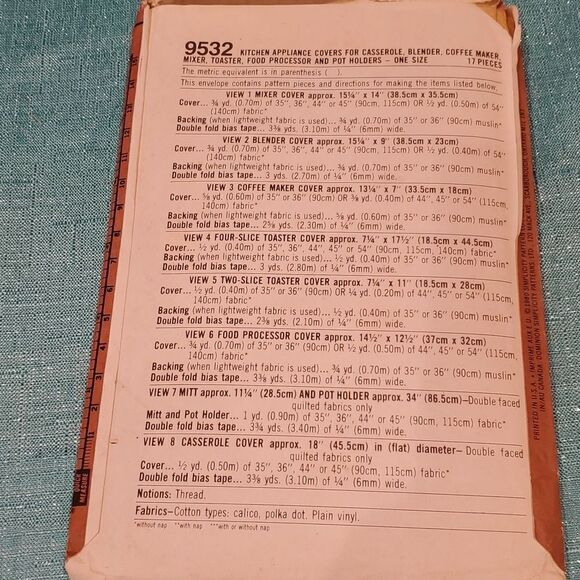 Simplicity 9532 Vintage Pattern Kitchen Appliance Covers Retro - Picture 5 of 7